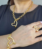 HEART ROLO CHAIN MICRONS GOLD